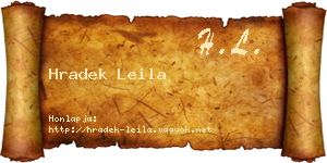 Hradek Leila névjegykártya